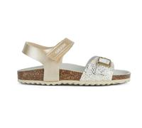 Geox J Adriel Girl C, Sandalias Niñas, Platinum White, 33 EU