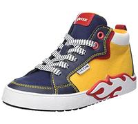 Geox J Alphabeet Boy, Zapatillas, Azul Marino y Amarillo, 35 EU