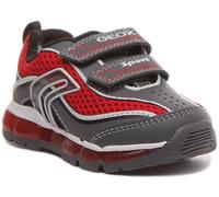 GEOX J Android B.C Infantil Dos Correas Entrenador con Gel Suela En Gris Rojo
