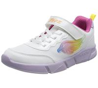 Geox J Aril Girl, Zapatillas, Blanco/Multicolor/Rojo, 34 EU