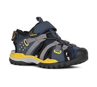 Geox J Borealis Boy B, Sandalias con Punta Cerrada Niños, Azul Navy Yellow, 33 EU