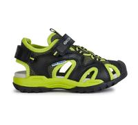 Geox J Borealis Boy C, sandalias de punta cerrada para niño, Lima, negro, 11.5 UK Child