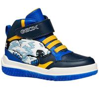 Geox J Buzzerlight Boy, Zapatillas, Azul Marino y Amarillo, 33 EU
