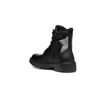 Geox J Casey Girl G, Botín, Black/DK Silver, 38 EU