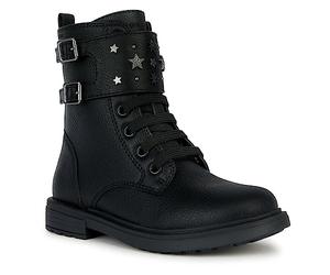 Geox J ECLAIR GIRL, Bota de tobillo para Niñas, BLACK/GUN, 35 EU