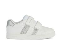 Geox J Eclyper Girl A, Zapatillas, Blanco y Plateado, 30 EU