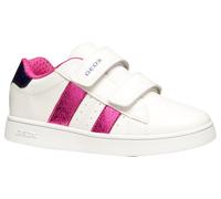 Geox J ECLYPER - Tenis para niña, Blanco/Fucsia DK, Talla 2.5 UK, Blanco Dk Fucsia, 35 EU
