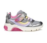 Geox J FADINLIGHT Girl Sneaker, Silver/Multicolor, 33 EU, Plata Multicolor, 33 EU