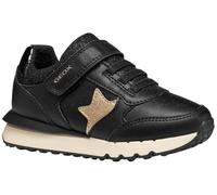 Geox J Fastics Girl, Zapatillas, Black Lt Gold, 33 EU