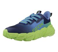 Geox J FLEXYPER Fast Boy - Zapatillas Deportivas LT Blue/Lime, Talla 30 EU