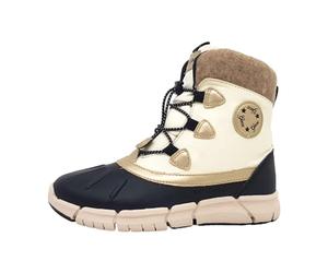 Geox J Flexyper Girl B AB, Bota de Tobillo Mujer, Marfil Negro, 38 EU
