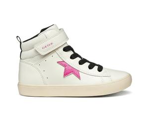 Geox J GISLI Girl Sneaker, LT Ivory/Fuchsia, 36 EU, Lt Marfil Fucsia, 36 EU