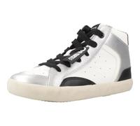 Geox J Gisli Girl, Zapatillas, Blanco y Plateado, 30 EU