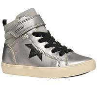 Geox J Gisli Girl, Zapatillas, Dk Silver Black, 26 EU