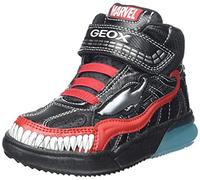 Geox J Grayjay Boy D, Sneakers para Niño, Multicolor (Black/Red), 30 EU