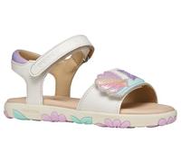 Geox J Haiti Girl Sandal, White/LT PINK, 30 EU