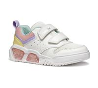 Geox J ILLUMINUS Girl A, Zapatillas, White/Multicolor, 34 EU