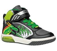 Geox J INEK Boy Sneaker, Black/Lime, 33 EU, Negro Lima, 33 EU