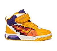 Geox J INEK Boy - Zapatillas Deportivas, Color Amarillo/Morado, Talla 32 EU, Amarillo Púrpura, 32 EU