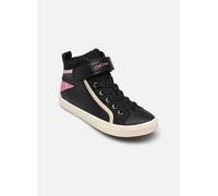 Geox Girl'S J Kalispera M Sneaker, Black Dk Pink, 11 UK Child