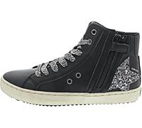 Geox J Kalispera Girl A, Sneakers para Niña, Multicolor (Black/Dk Silver), 27 EU