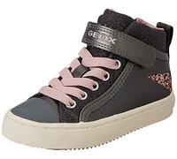Geox J Kalispera Girl M, Sneakers para Niña, Multicolor (Grey/Rose), 39 EU