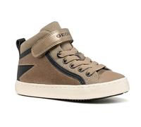 Geox J Kalispera Girl Sneaker, DK Beige/Black, 33 EU, Dk Beige Black, 33 EU