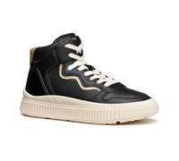 Geox J LAQUINNY Girl Sneaker, Black/Platinum, 34 EU, Black Platinum., 34 EU