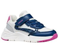 Geox J Loftus Girl A Sneaker, White/DK Royal, Talla 35 EU
