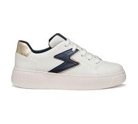 Geox J Mikiroshi Girl, Zapatillas, Blanco Azul Marino, 28 EU