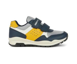 Geox J Pavel A, Zapatillas de Deporte Niños, Azul Marino Ochreyellow, 38 EU
