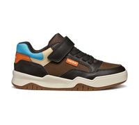 Geox J Perth Boy - Zapatillas Deportivas, Color marrón/Azul T, Talla 36 EU, Marrón Lt Blue, 36 EU