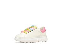 Geox J PUFFYPOP Girl A Sneaker, White/Pink, 34 EU