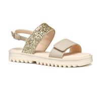 Geox J Sandal Coralie Gir, Sandalia, Beige/Platinum, 37 EU