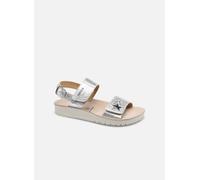 Geox J Sandal Costarei Gi, Sandalias Niñas, Plata Silver, 24 EU