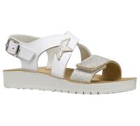 Geox J Sandal Costarei Gi, Sandalia, Blanco y Plateado, 31 EU
