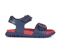 Geox J Sandal Fusbetto Bo, Sandalia, Azul Marino Rojo, 28 EU