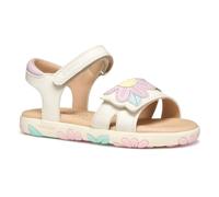 Geox J Sandal Haiti Girl, Sandalia, White/Pink, 34 EU