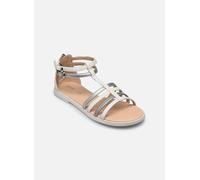 Geox Sandalias de niña J Karly Girl, White Lt Silver, 30 EU
