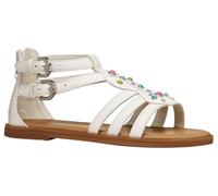 Geox J Sandal Karly Girl, Sandalia, White Multicolor, 35 EU