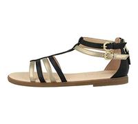 Geox J Sandal Karly Girl, Sandalias para Niña, Multicolor (Black/Platinum), 37 EU