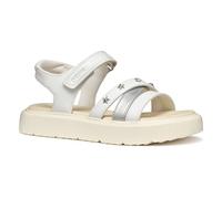 Geox - J SANDAL KODETTE GIR, Sandalia Niñas, White/Silver,