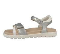 Geox J Sandal Soleima Gir, Sandalia, Color Blanco Plateado, 32 EU