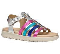 Geox J Sandal SOLEIMA Gir, Sandalia, Silver/Multicolor, 28 EU