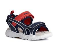 Geox J Sandal Splush Boy, Sandalia, Azul Marino Rojo, 30 EU