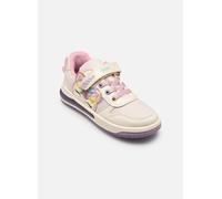 Geox Sketlite J65NWB - Zapatillas deportivas para niña con unicornio, blancas y rosas, zapatillas con luces, de, Blanco y rosa., 32 EU