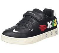 Geox J SKYLIN GIRL C, Sneakers para Niñas, BLACK/RED, 28 EU