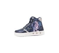 Geox J Skylin Girl E, Sneakers para Niña, Multicolor (Navy/Platinum), 28 EU