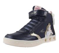 Geox J Skylin Girl G, Zapatillas, Navy/Platinum, 28 EU