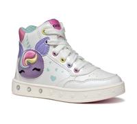 Geox J Skylin Girl Sneaker, White/Multicolor, 33 EU, White Multicolor, 33 EU